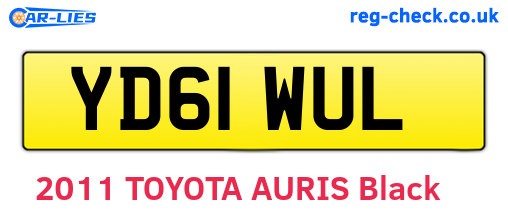 YD61WUL are the vehicle registration plates.