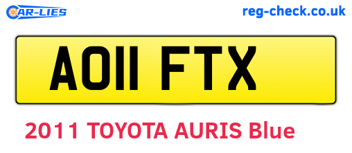AO11FTX are the vehicle registration plates.