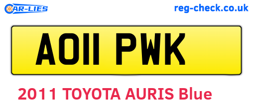 AO11PWK are the vehicle registration plates.