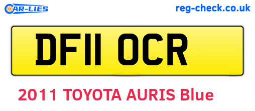 DF11OCR are the vehicle registration plates.