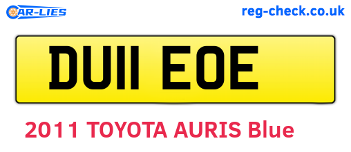 DU11EOE are the vehicle registration plates.