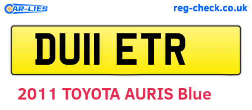 DU11ETR are the vehicle registration plates.