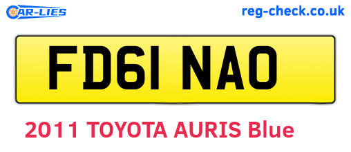 FD61NAO are the vehicle registration plates.