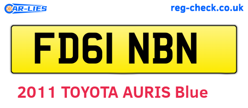 FD61NBN are the vehicle registration plates.