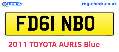 FD61NBO are the vehicle registration plates.