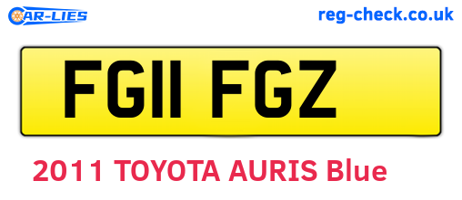 FG11FGZ are the vehicle registration plates.
