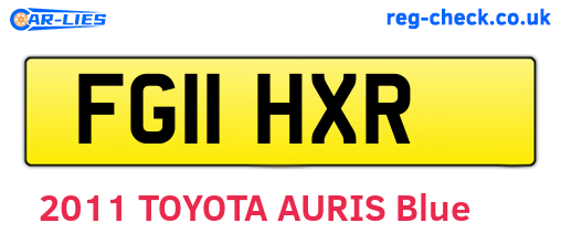 FG11HXR are the vehicle registration plates.