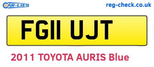 FG11UJT are the vehicle registration plates.