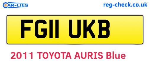 FG11UKB are the vehicle registration plates.