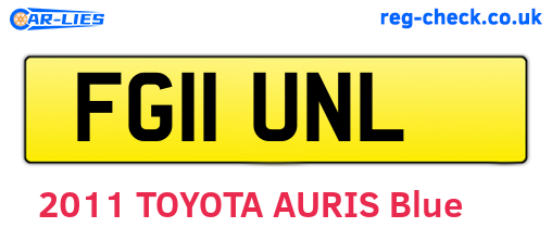 FG11UNL are the vehicle registration plates.