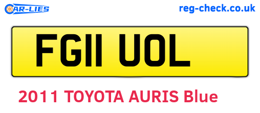 FG11UOL are the vehicle registration plates.