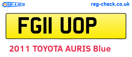 FG11UOP are the vehicle registration plates.