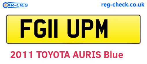 FG11UPM are the vehicle registration plates.