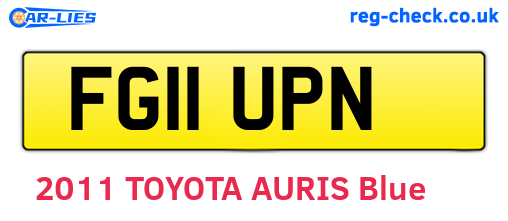 FG11UPN are the vehicle registration plates.