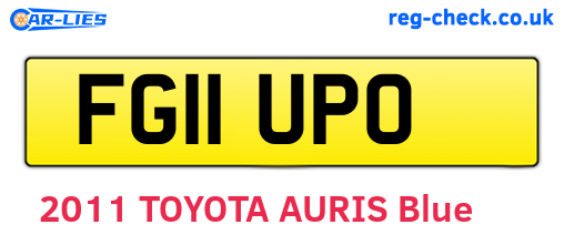 FG11UPO are the vehicle registration plates.