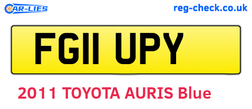FG11UPY are the vehicle registration plates.