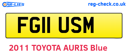 FG11USM are the vehicle registration plates.