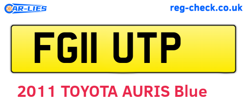 FG11UTP are the vehicle registration plates.