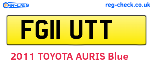 FG11UTT are the vehicle registration plates.