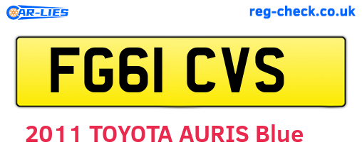 FG61CVS are the vehicle registration plates.