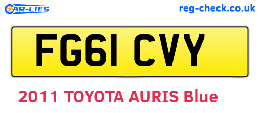 FG61CVY are the vehicle registration plates.