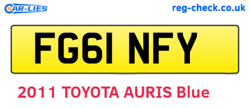 FG61NFY are the vehicle registration plates.