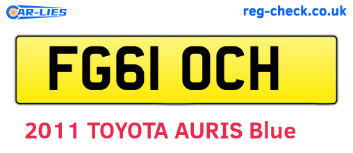 FG61OCH are the vehicle registration plates.