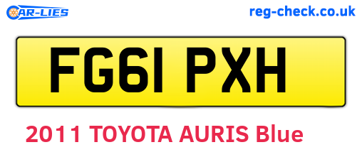 FG61PXH are the vehicle registration plates.