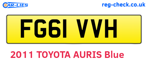FG61VVH are the vehicle registration plates.