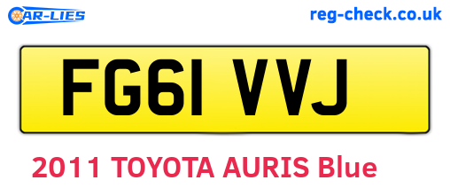 FG61VVJ are the vehicle registration plates.