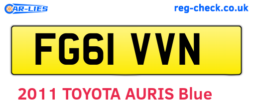 FG61VVN are the vehicle registration plates.