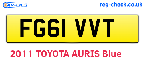 FG61VVT are the vehicle registration plates.