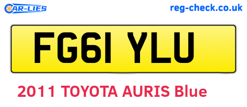 FG61YLU are the vehicle registration plates.