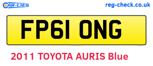 FP61ONG are the vehicle registration plates.