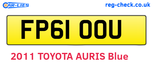 FP61OOU are the vehicle registration plates.
