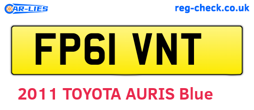 FP61VNT are the vehicle registration plates.