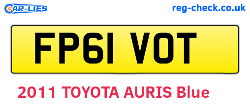 FP61VOT are the vehicle registration plates.