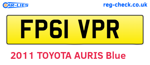 FP61VPR are the vehicle registration plates.