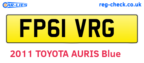 FP61VRG are the vehicle registration plates.