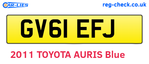 GV61EFJ are the vehicle registration plates.