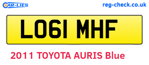 LO61MHF are the vehicle registration plates.