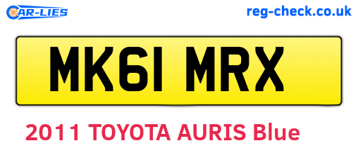 MK61MRX are the vehicle registration plates.