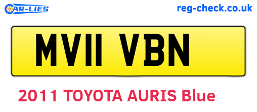 MV11VBN are the vehicle registration plates.