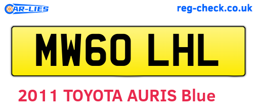 MW60LHL are the vehicle registration plates.
