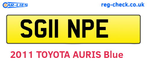 SG11NPE are the vehicle registration plates.