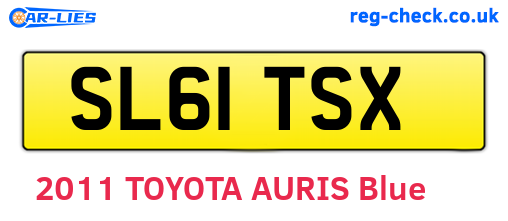 SL61TSX are the vehicle registration plates.