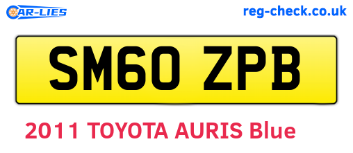 SM60ZPB are the vehicle registration plates.
