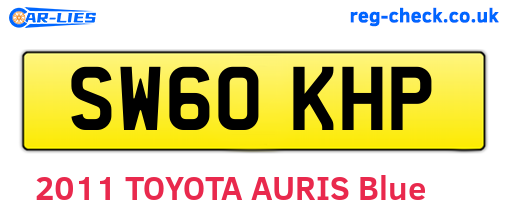SW60KHP are the vehicle registration plates.
