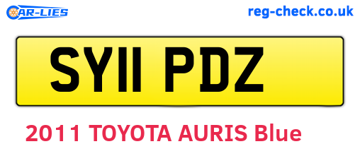 SY11PDZ are the vehicle registration plates.