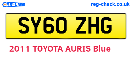 SY60ZHG are the vehicle registration plates.